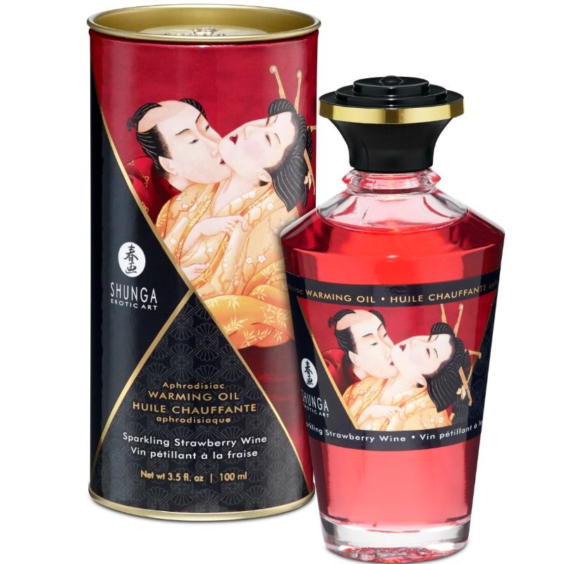 SHUNGA - HUILE DE MASSAGE EFFET CHALEUR FRAISE ET CAVA 100 ML