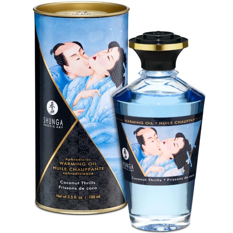 SHUNGA - HUILE DE MASSAGE EFFET CHALEUR SAVEUR NOIX DE COCO 100 ML
