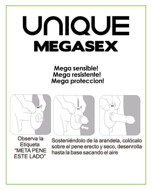 UNIQ - MEGASEX SENSITIVE CONDOMS WITH GARTER BELT LATEX-FREE 3 UNITS