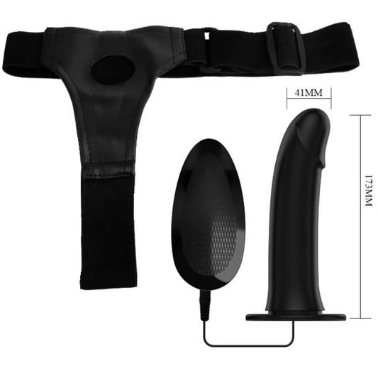 PRETTY LOVE - VITO STRAP ON AVEC GODE CREUX ET VIBRATION 17,3 CM