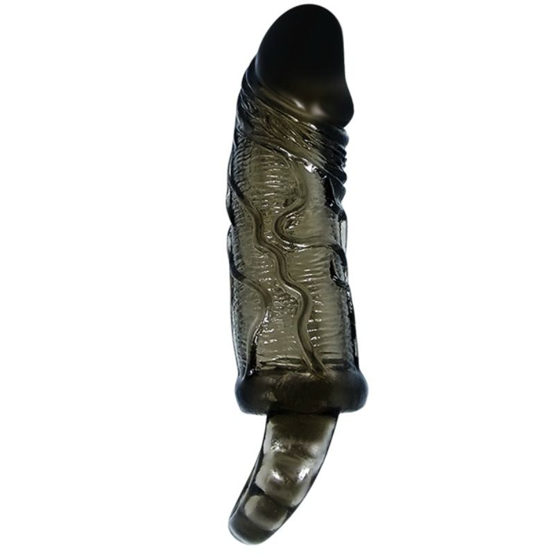 BAILE - GAINE D'EXTENSION DE PÉNIS AVEC SANGLE POUR TESTICULES NOIRE 13,5 CM