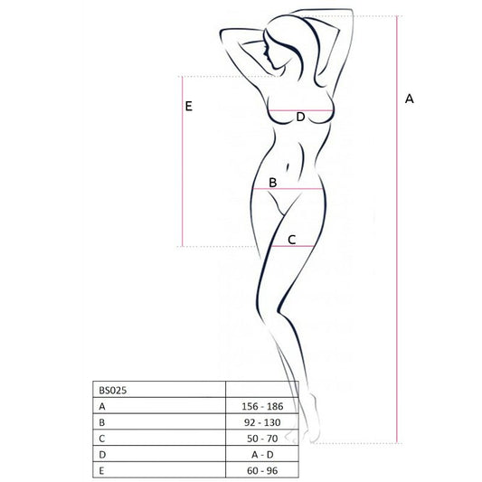 PASSION - WOMAN BS025 BODYSTOCKING DRESS STYLE BLACK ONE SIZE