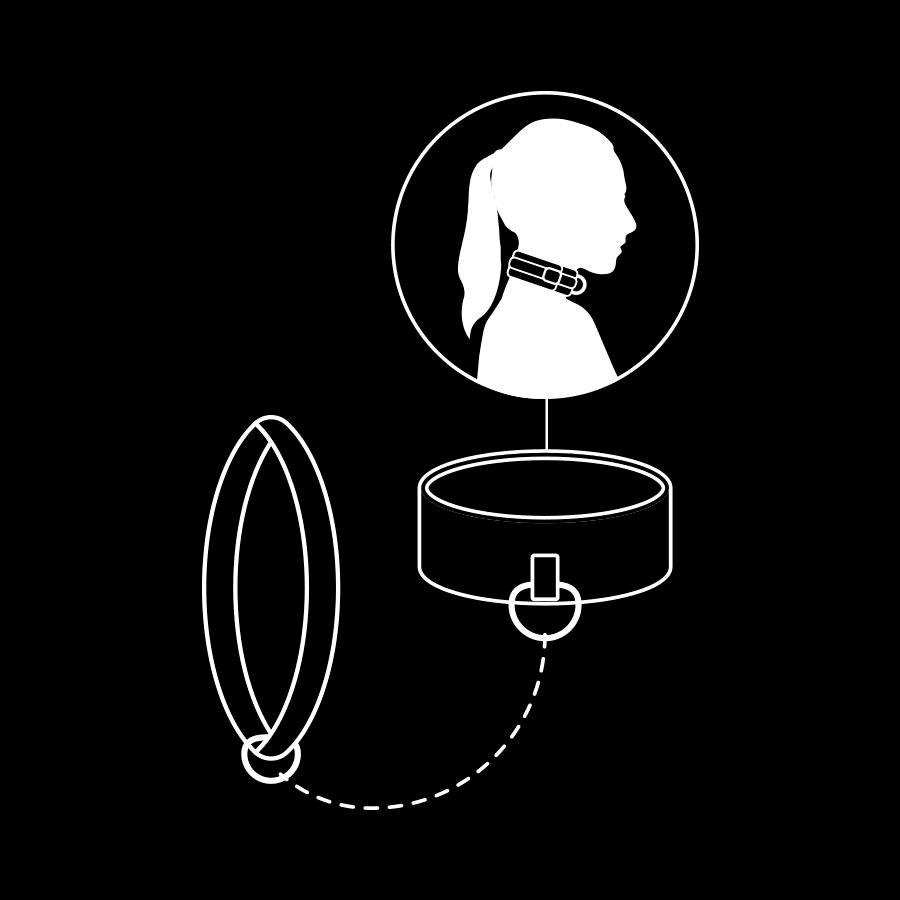 FETISH SUBMISSIVE - COLLIER À CHAÎNE DOUBLÉ DE NOPRÈNE