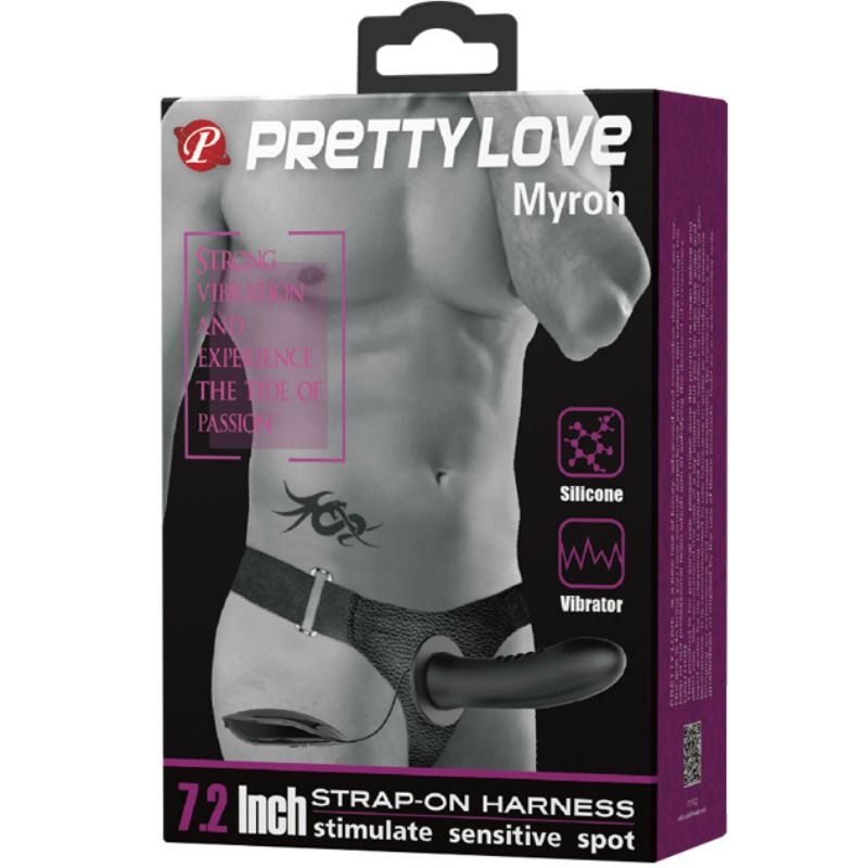 PRETTY LOVE - MYRON STRAP-ON AVEC VIBRATION ET GODE CREUX