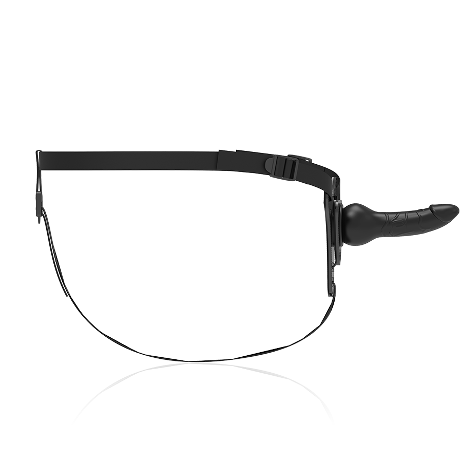 HARNAIS FÉTICHE SOUMIS - SILICONE NOIR RÉALISTE 16 CM