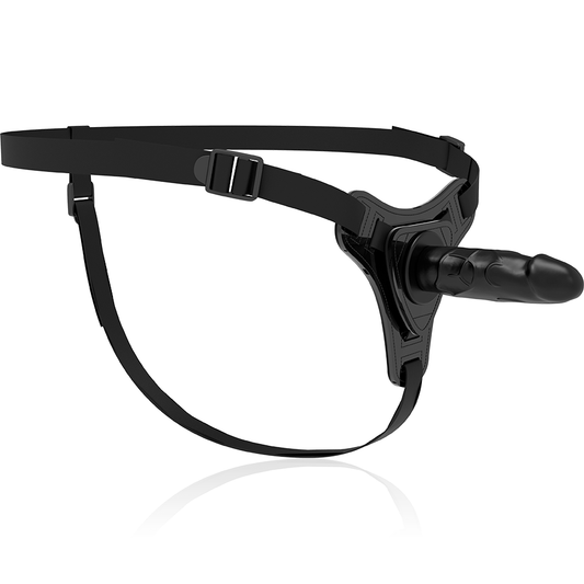 HARNAIS FÉTICHE SOUMIS - SILICONE NOIR RÉALISTE 15 CM