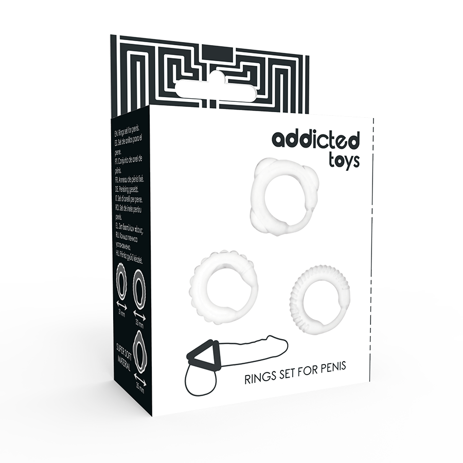 ADDICTED TOYS - LOT DE 3 ANNEAUX PÉNIS TRANSPARENTS