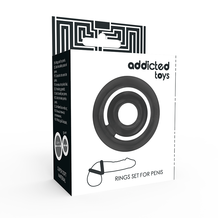 ADDICTED TOYS - ENSEMBLE D'ANNEAUX PÉNIS NOIRS POTENZ