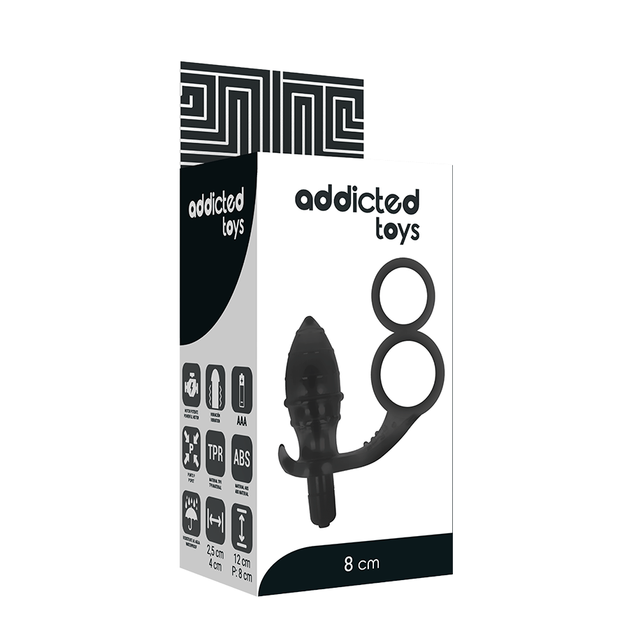 ADDICTED TOYS - PLUG ANAL NOIR À DOUBLE ANNEAU