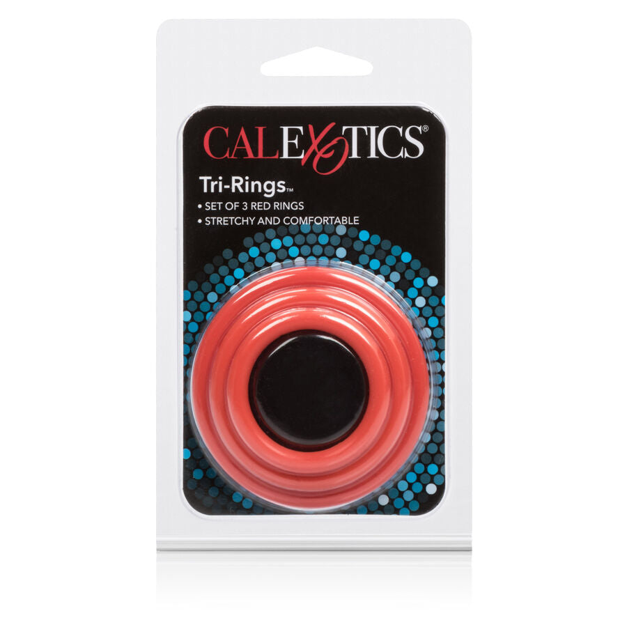 CALEXOTICS - LOT DE TROIS ANNEAUX D'ÉRECTIFICATION ROUGES