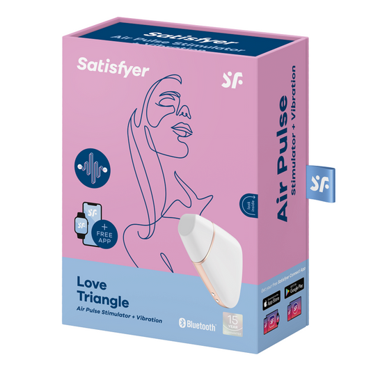 STIMULATEUR ET VIBRATEUR TRIANGLE AMOUREUX SATISFYER - BLANC