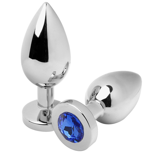 Plug anal en métal dur, diamant bleu, petit, 5,71 cm