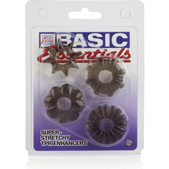 CALEXOTICS - SET DE BASE 4 ANNEAUX PÉNIS EN TPR