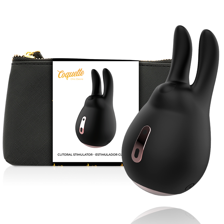 COQUETTE CHIC DESIRE - BLACK / GOLD RABBIT CLITORIS STIMULATOR