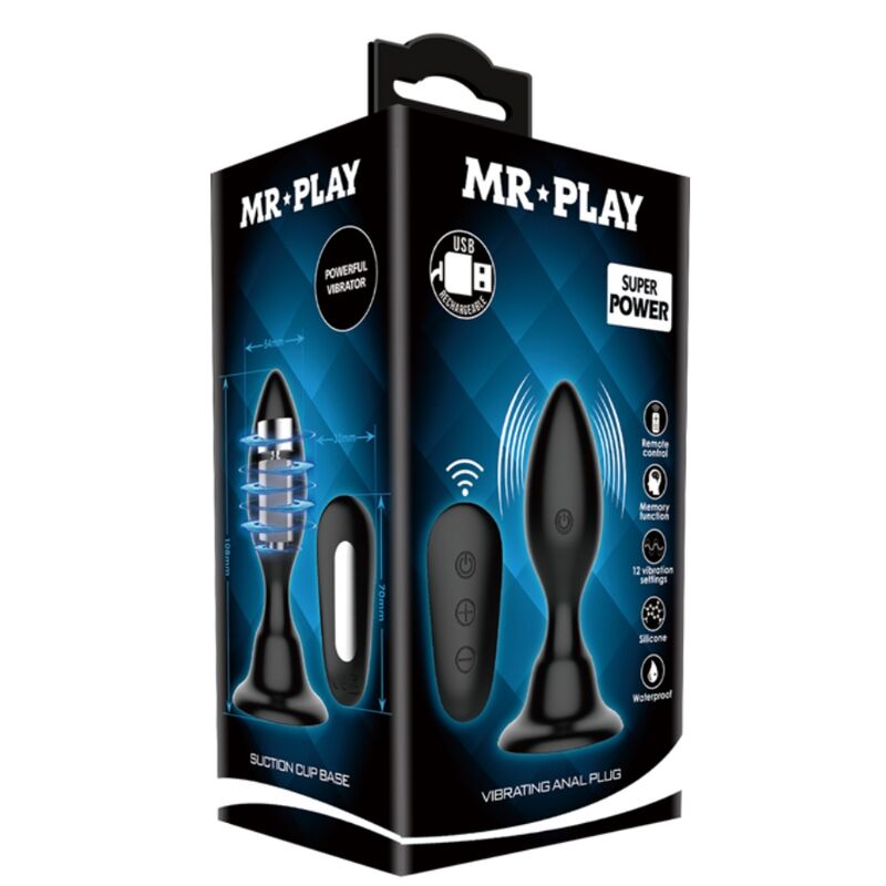 MR PLAY - Plug anal vibrant noir avec télécommande