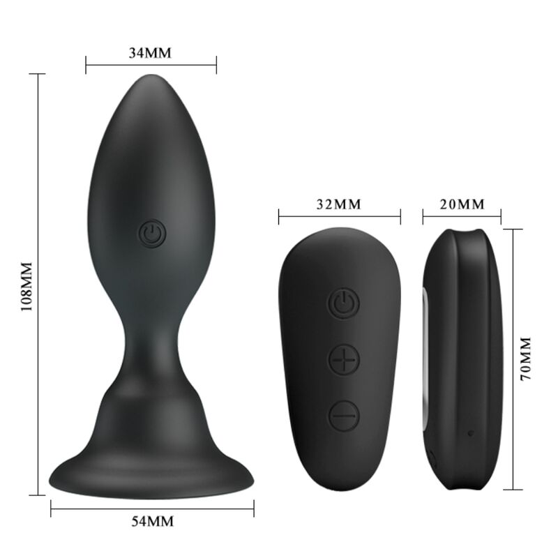 MR PLAY - Plug anal vibrant noir avec télécommande