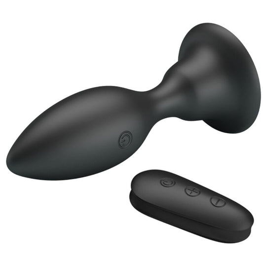 MR PLAY - Black Vibrating Anal Plug with Remote Control