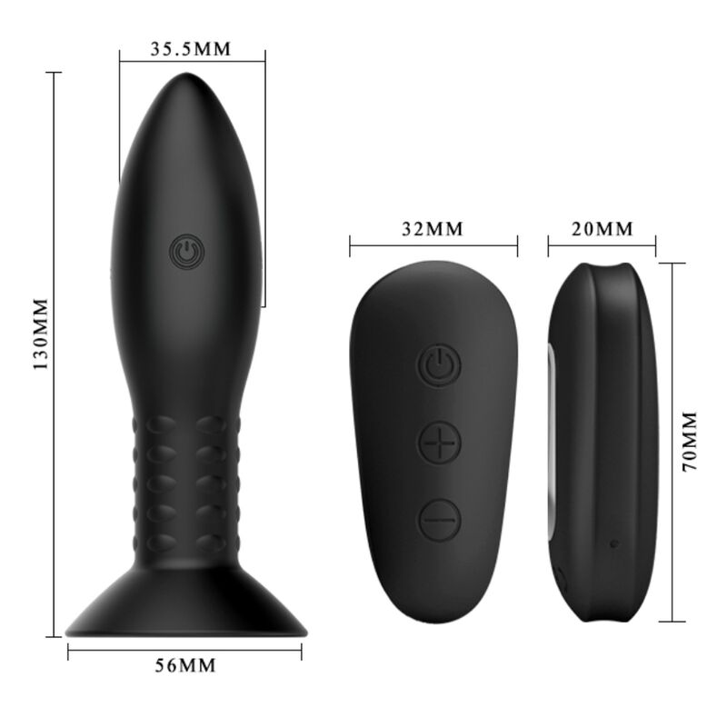 MR PLAY - PLUG AVEC BILLES ROTATIVES NOIRE TÉLÉCOMMANDE