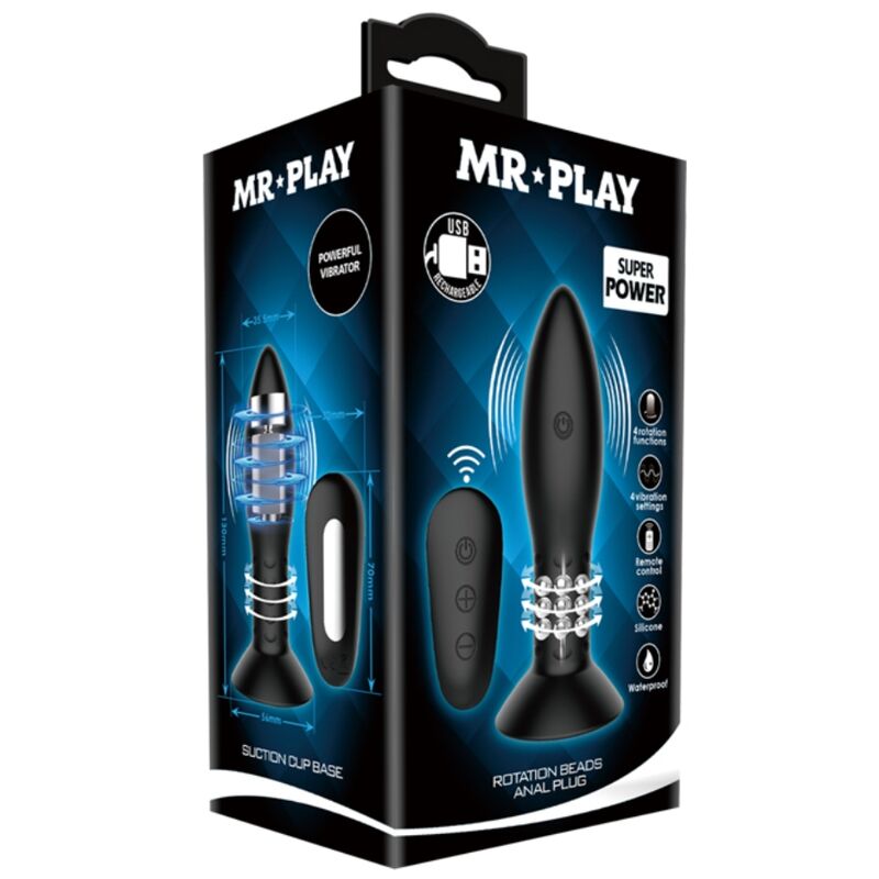 MR PLAY - PLUG AVEC BILLES ROTATIVES NOIRE TÉLÉCOMMANDE