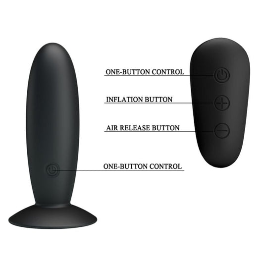 MR PLAY - Black Vibrating Anal Plug with Remote Control