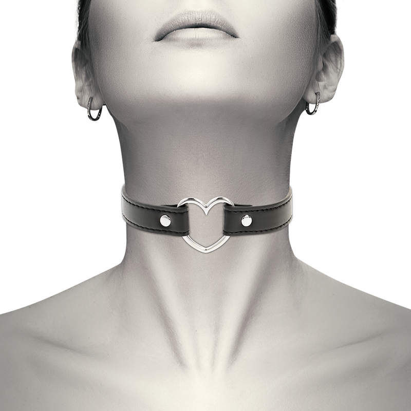 COQUETTE CHIC DESIRE - COLLIER CUIR VEGAN ACCESSOIRE FEMME COEUR