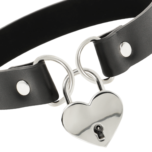 COQUETTE CHIC DESIRE - COLLIER EN CUIR VEGAN ACCESSOIRE COEUR AVEC CLÉ