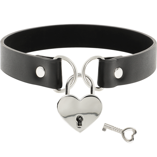 COQUETTE CHIC DESIRE - COLLIER EN CUIR VEGAN ACCESSOIRE COEUR AVEC CLÉ
