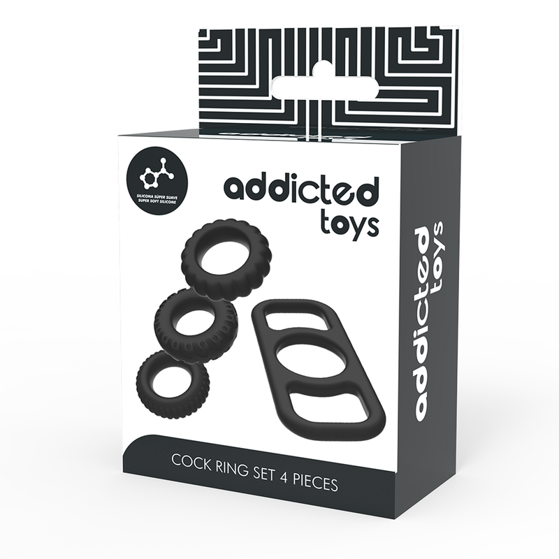 ADDICTED TOYS - LOT DE 4 ANNEAUX PÉNIS EN SILICONE