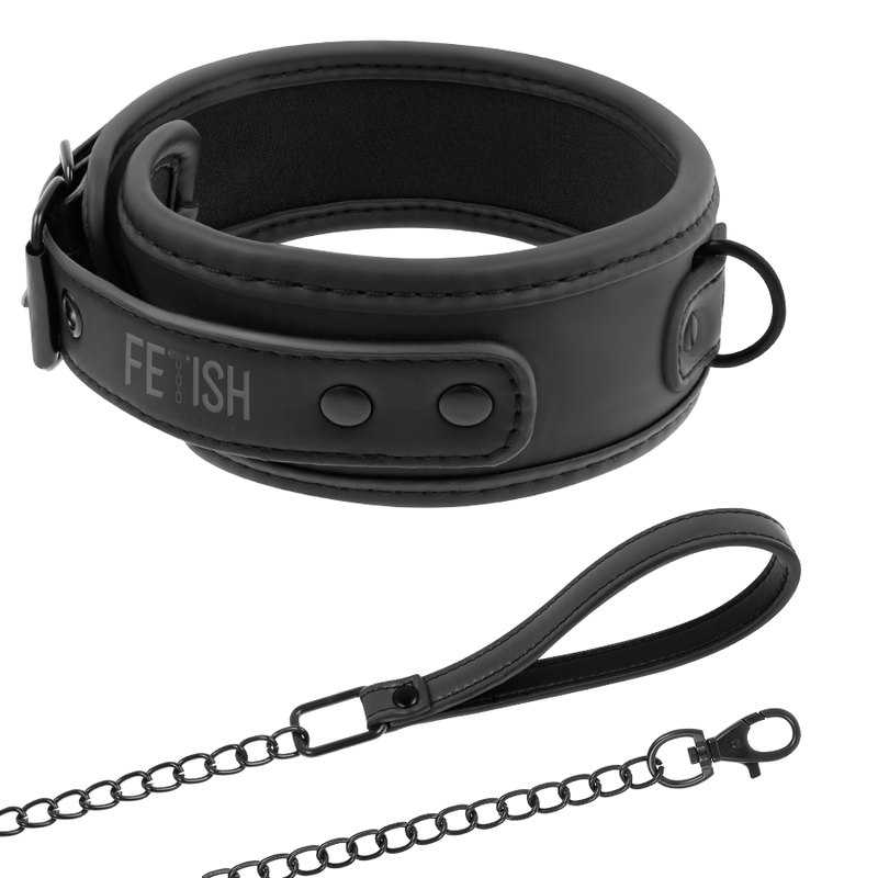 FETISH SUBMISSIVE - COLLIER À CHAÎNE DOUBLÉ DE NOPRÈNE