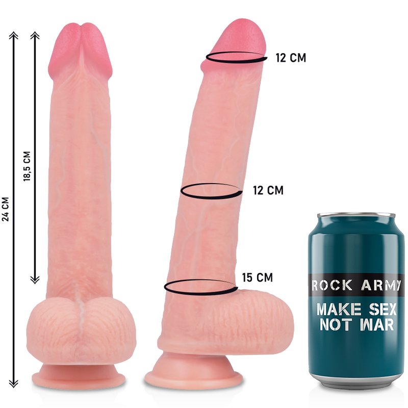 ROCKARMY - HARNAIS + GODE SILICONE LIQUIDE PREMIUM KINGCOBRA 24 CM -O- 4,77 CM
