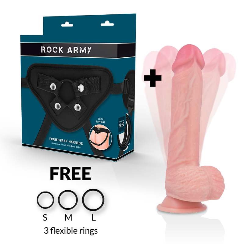 ROCKARMY - HARNAIS + ROTATEUR ET VIBRATEUR HAWK 22 CM -OU- 4,6 CM