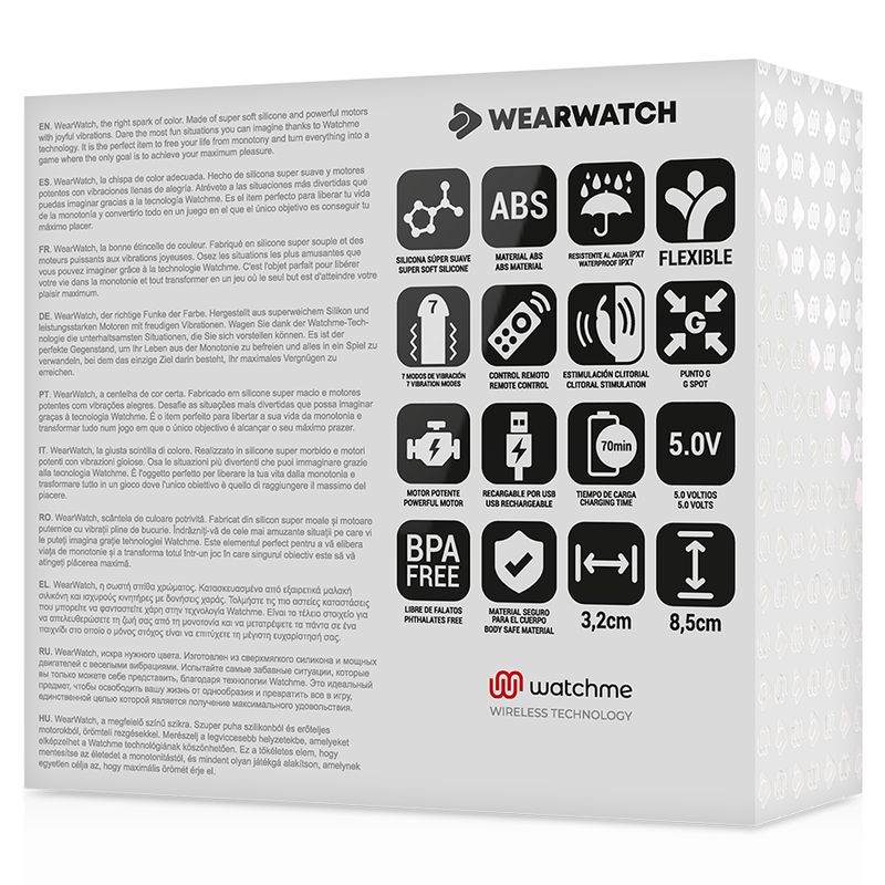 WEARWATCH - WATCHME À DOUBLE TECHNOLOGIE VIBRATEUR AIGUE-MARINE / NEIGE