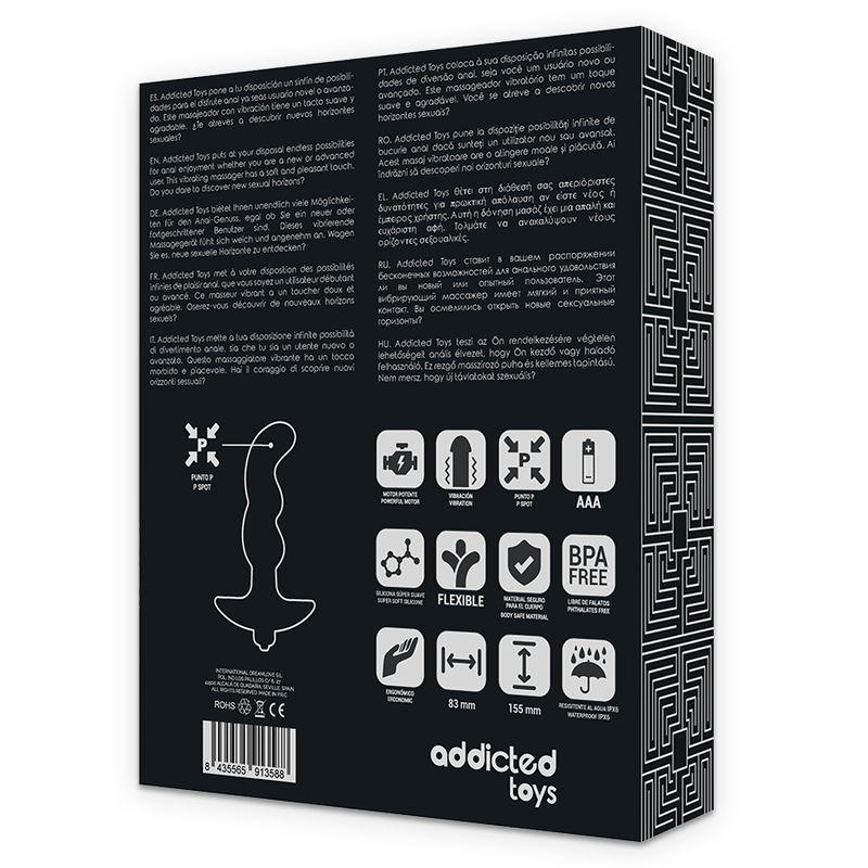 ADDICTED TOYS - MASSEUR ANAL VIBRANT NOIR MODÈLE 2