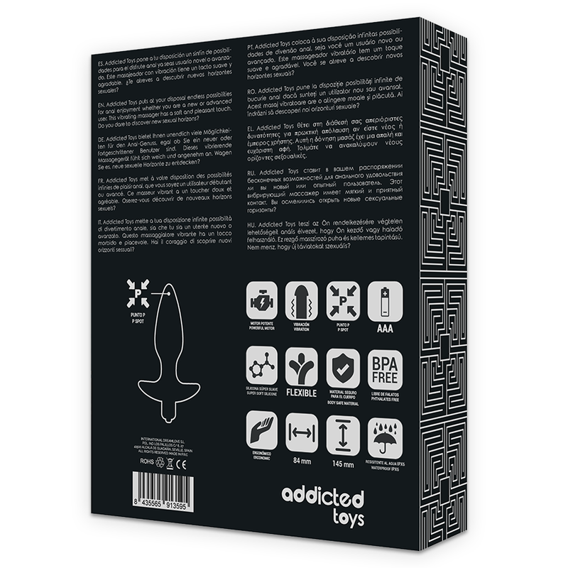 ADDICTED TOYS - PLUG ANAL VIBRANT NOIR MASSEUR