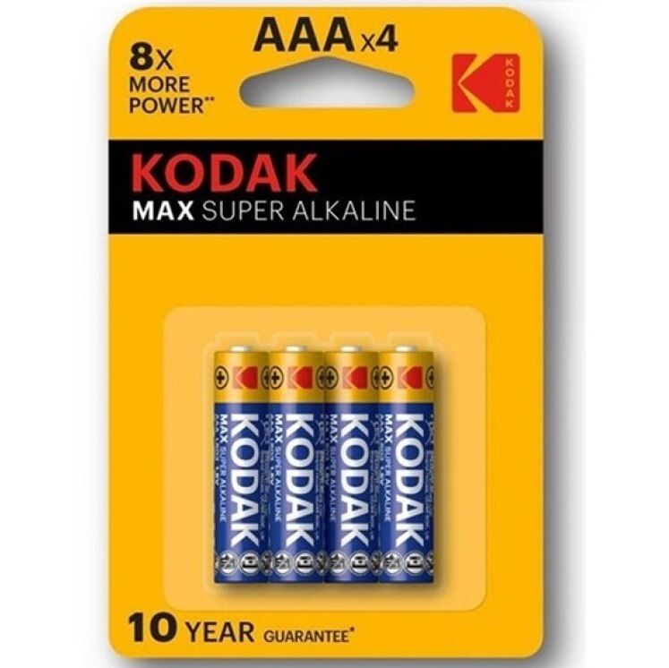 KODAK - Piles alcalines AAA Max Super LR03 sous blister*4