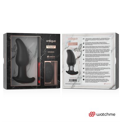 ANBIGUO - WATCHME PLUG ANAL VIBRANT À TÉLÉCOMMANDE AVEC PERLES ROTATIVES AMADEUS