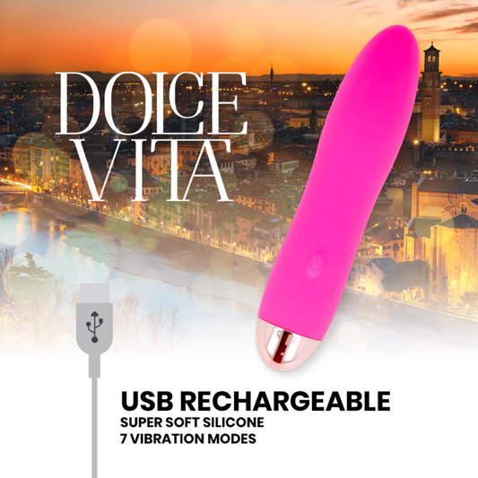 DOLCE VITA - VIBRATEUR RECHARGEABLE ROSE QUATRE 7 VITESSES