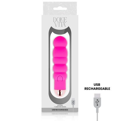 DOLCE VITA - VIBRATEUR RECHARGEABLE SIX PINK 7 VITESSES