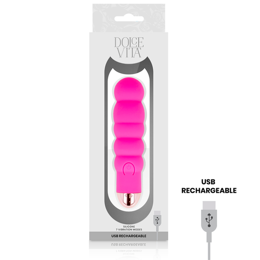 DOLCE VITA - VIBRATEUR RECHARGEABLE SIX PINK 7 VITESSES