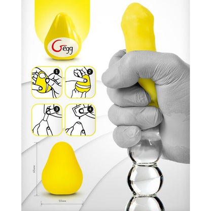 G-VIBE - ŒUF MASTURBATEUR JAUNE TEXTURÉ RÉUTILISABLE
