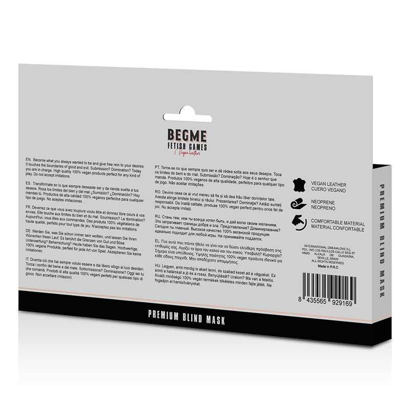 BEGME - ÉDITION ROUGE MASQUE POUR LES YEUX ÉLASTIQUE AVEC DOUBLURE EN NÉOPRÈNE