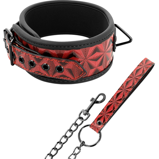 BEGME - COLLIER EN CUIR VEGAN ÉDITION ROUGE AVEC DOUBLURE EN NÉOPRÈNE