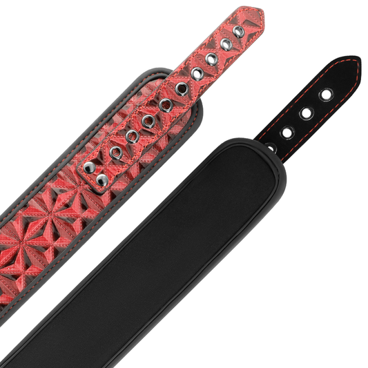 BEGME - COLLIER ÉDITION ROUGE AVEC CHAÎNES ET PINCES À TÉTONS DOUBLÉES DE NÉOPRÈNE