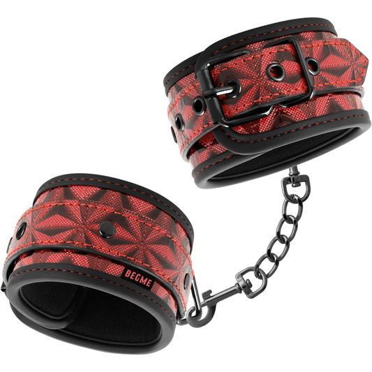 BEGME - MENOTTES DOUBLÉES EN NÉOPRÈNE ÉDITION ROUGE