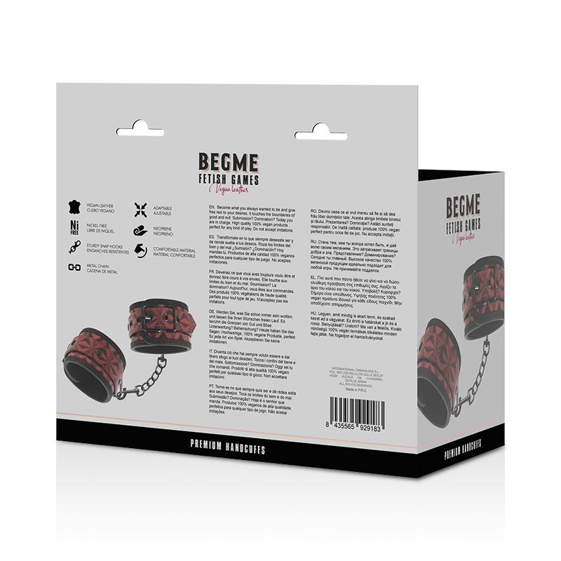 BEGME - MENOTTES DOUBLÉES EN NÉOPRÈNE ÉDITION ROUGE