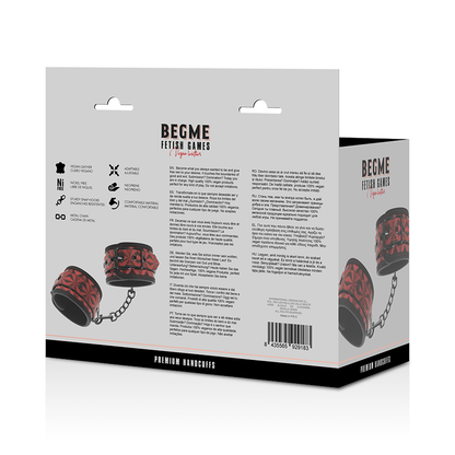 BEGME - MENOTTES DOUBLÉES EN NÉOPRÈNE ÉDITION ROUGE