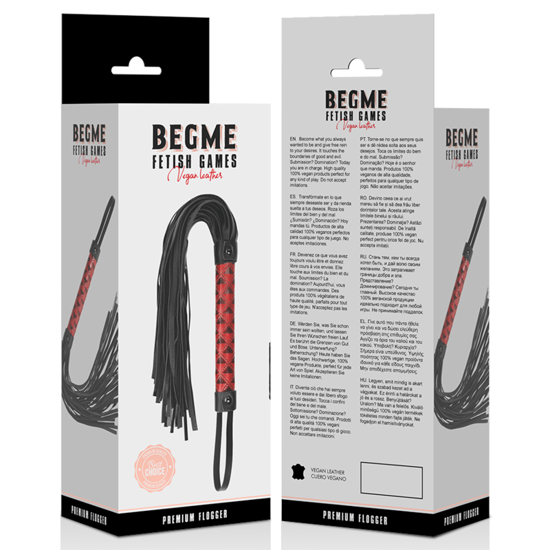 BEGME - FOUET EN CUIR VEGAN ÉDITION ROUGE