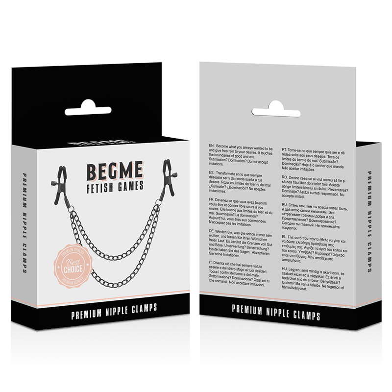 BEGME - PINCES À TÉTONS AVEC CHAÎNE ÉDITION ROUGE