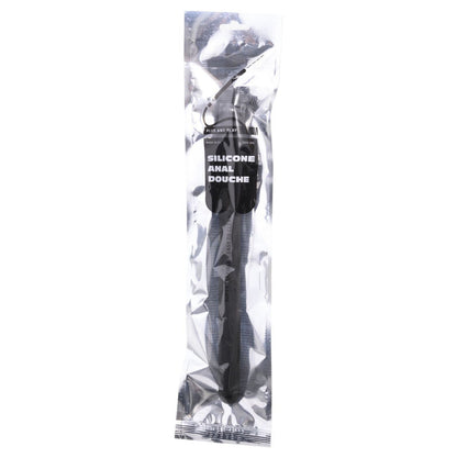Douche anale gonflable en silicone entièrement noire de 27 cm