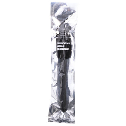 ALL BLACK - DOUCHE ANALE EN SILICONE NERVURÉE 27 CM